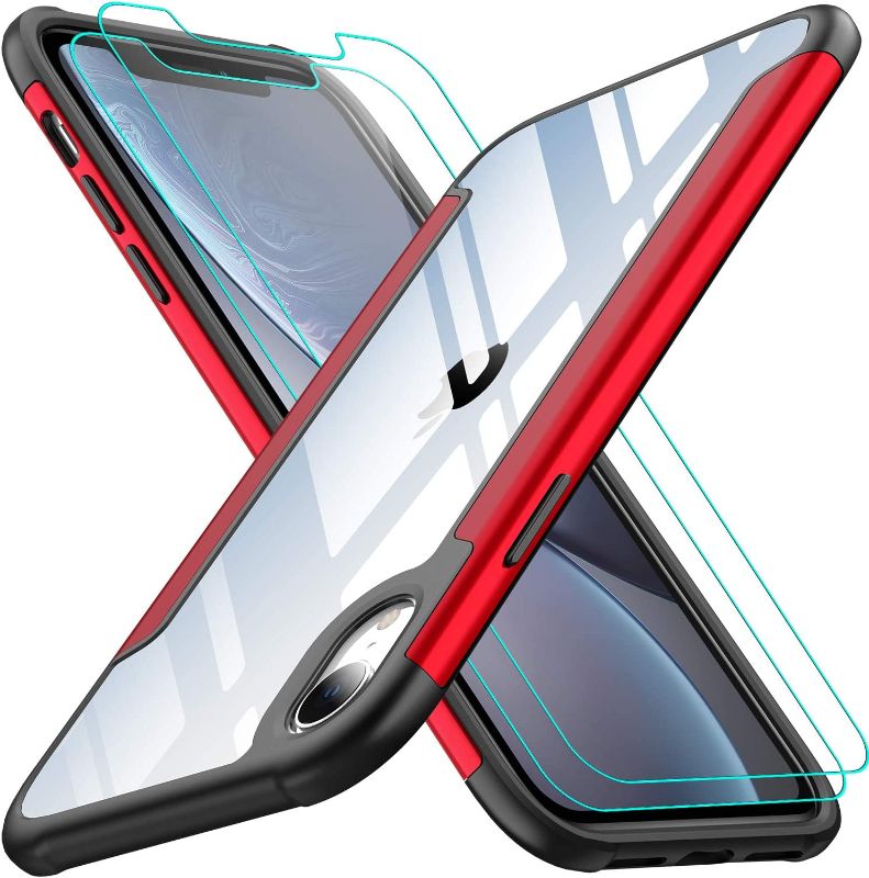 Photo 1 of AEDILYS Shockproof Compatible for Apple iPhone XR Case, with [2 X Screen Protector] [15FT Military Grade Drop Protection] [Scratch-Resistant], Slim Non-Slip iPhone XR Phone Case,(6.1'')(Red)
