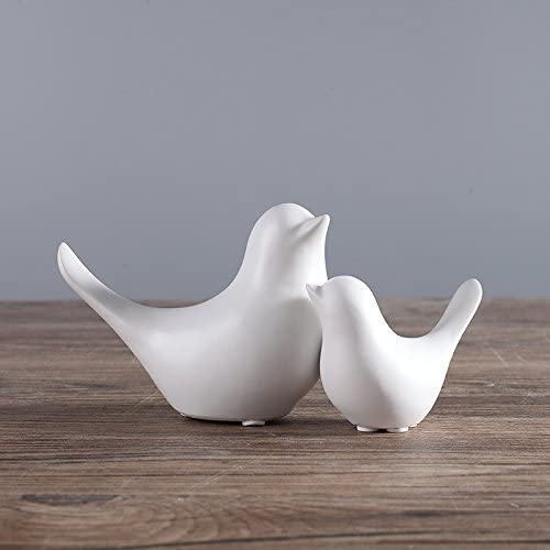 Photo 1 of 2Pcs Modern minimalist Scandinavian style ceramic bird ornaments Home decorations crafts Figurines ceramic birds Wedding gifts (White)