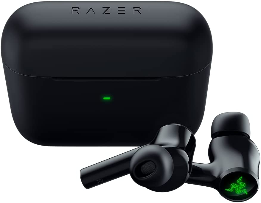 Photo 1 of  Razer Hammerhead True Wireless (2nd Gen) Bluetooth Gaming Earbuds: Chroma RGB Lighting -60ms Low-Latency- Active Noise Cancellation - Dual Environmental Noise Cancelling Microphones- Classic Black
