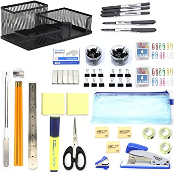 Photo 1 of Ashfield 30-piece Office Supplies Kit with Desk Organizer,Office supplies set, Office stationery kit, Desk Accessories Set with Stapler, ruler,Sharpener, Scissors , 230x130x160mm
