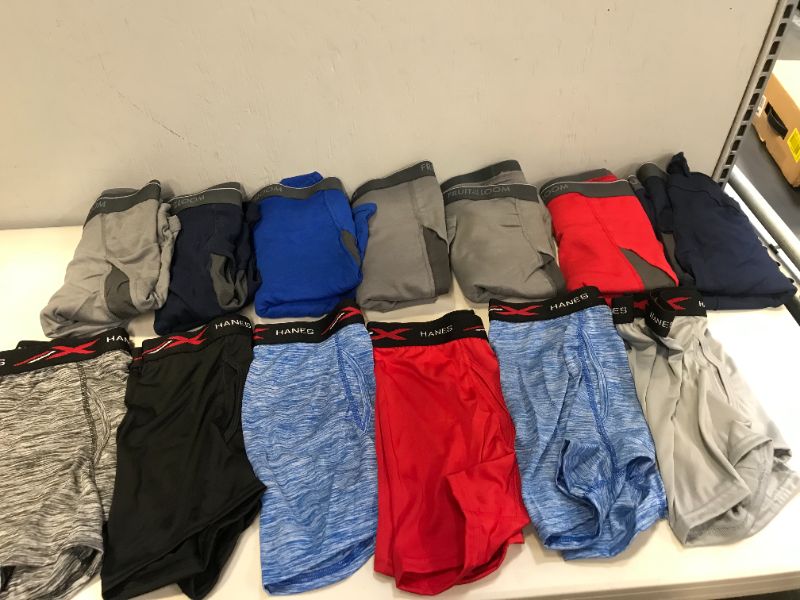 Photo 1 of Fruit of the Loom Men's Coolzone Boxer Briefs (Assorted Colors) 5X --- AND --- Hanes Boys' Breathable Tagless Boxer Brief, 6-Pack XL

