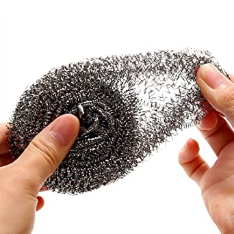 Photo 1 of 6 Pack Stainless Steel Sponges, Scrubbing Scouring Pad, Steel Wool Scrubber for Kitchens, Bathroom --- 2 pack 