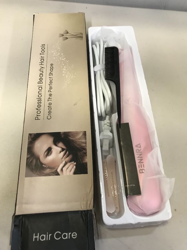 Photo 2 of Bennra Hair Straightener Brush (2021New) - Enhanced Ionic Straightening Brush, LED Display & 20s Fast Straight Hair with Negative Ion Generator, Anti-Scald, Best for Salon at Home (Luxury Pink)
