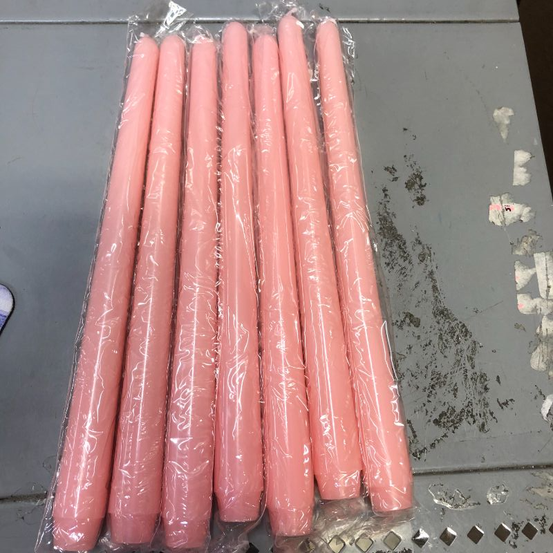 Photo 2 of  7 Pack Pink Taper Candles, 10 Inch Unscented Tapered Candlesticks, Dripless and Smokeless
