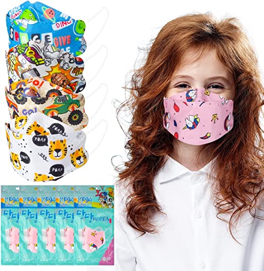 Photo 1 of Feeke 50/10 PCS KF94 Face Mask for Children, Breathable Kids Face Mask,4-Ply Comfortable Disposable Mask for Boys Girls
