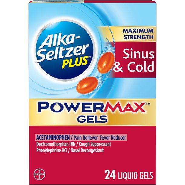 Photo 1 of Alka-Seltzer Plus Sinus & Cold, Maximum Strength, PowerMax Gels, Liquid Gels - 24 liquid gels