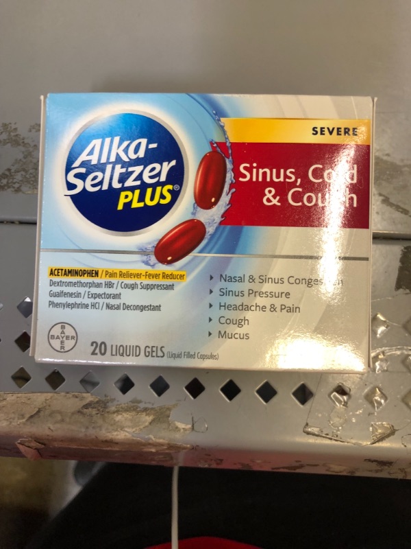 Photo 2 of Alka-Seltzer Plus Severe Sinus, Cold & Cough, Liquid Gel, 20ct