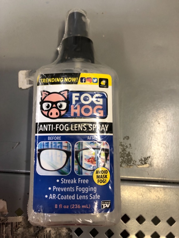 Photo 2 of As Seen On TV Fog Hog Anti-Fog Lens Spray for Non-Anti-Reflective Lenses by BulbHead — Prevents Fogging of Glass or Plastic Eyeglasses, Sunglasses, Goggles & More — Streak-Free Protection — 8-oz

