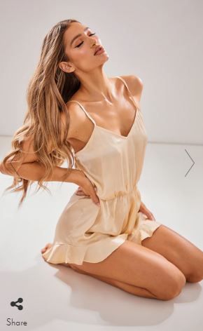 Photo 1 of CHAMPAGNE BRIDAL SATIN FRILL HEM ROMPER SIZE L
