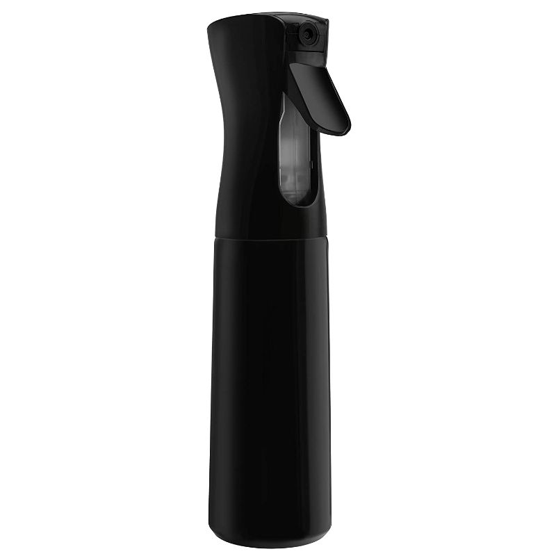 Photo 1 of Continuous Spray Bottle Hair Water Ultra Fine Mister Sprayer Propellant Free for Hairstyling, Cleaning, Gardening, Misting & Skin Care BPA Free (10 ounce, Black)

