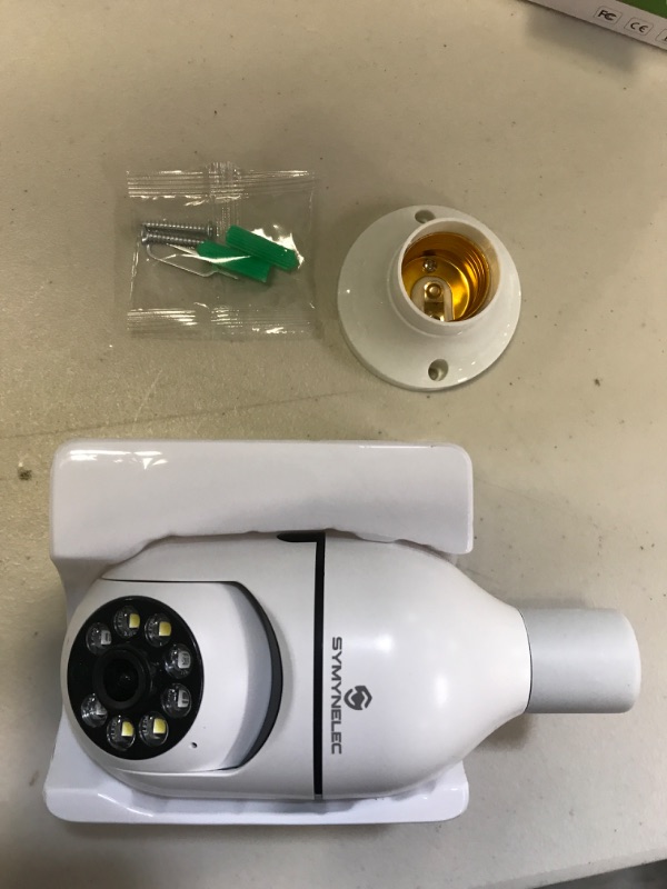 Photo 1 of Light Bulb Security Camera, SYMYNELEC 360 Degree Pan/Tilt Panoramic IP Camera, 2.4GHz WiFi 1080P Smart Home Surveillance Cam with Motion Detection Alarm Night Vision Two Way Talk Indoor Outdoor E27
