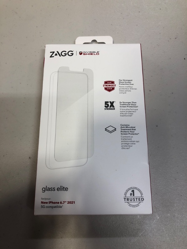 Photo 2 of ZAGG InvisibleShield Glass Elite Screen Protector for Apple iPhone 13 Pro Max, 5X Shatter Protection, Anti-Microbial Treatment, Anti-Fingerprint Technology, Easy to Install
