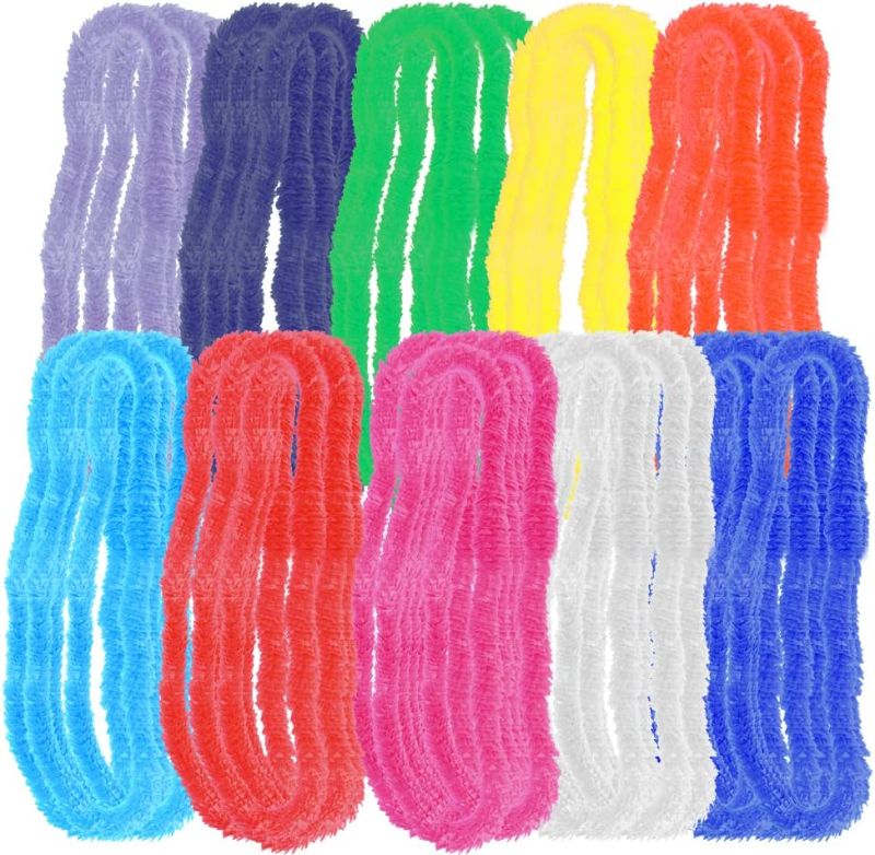 Photo 1 of 60 Pieces Plastic Hawaiian Leis Plastic Lei Assortment 10 Colors Vibrant Flower Lei Necklaces Tropical Hawaiian Decorations Colorful Assortment for Hawaiian Themed Party Supplies
