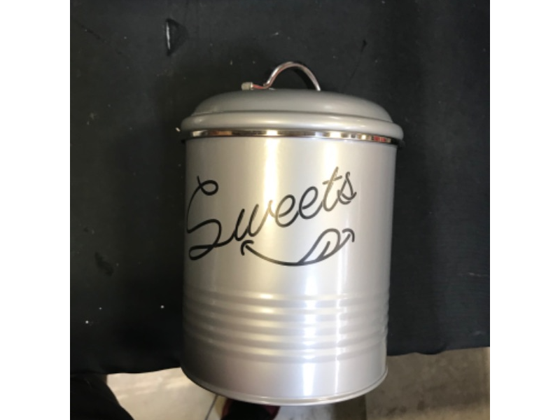 Photo 1 of Candy Jar & Cookie Jar for Kitchen counter | Farmhouse Kitchen Jars for Storage of Your Favorite Treats | Large & Medium Canisters Set of Two Cookie & Candy Jars with Lids | Airtight Jar by Nirgals (Silver)

