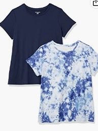 Photo 1 of Amazon Essentials Women's Tech Stretch Short-Sleeve Crewneck T-Shirt, Pack of 2  -- Size Medium --
