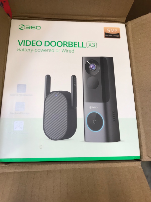 Photo 2 of Wireless Video Doorbell, 5MP UltraHD Doorbell Camera with Chime , Human Face Detection, IP66 Waterproof,