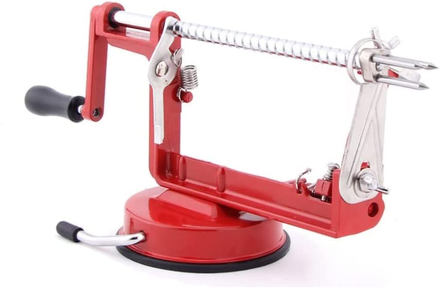 Photo 1 of Apple Peeler Corer, Long lasting Chrome Cast Magnesium Alloy Apple Peeler Slicer Corer with Stainless Steel Blades and Powerful Suction Base for Apples and Potatoes(Red)
