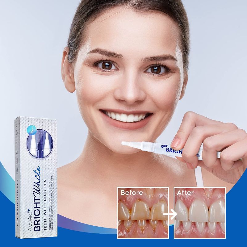 Photo 1 of AsaVea Smile Teeth Whitening Pen - Effective and Painless, Remove Years of Stains, No Sensitivity, Beautiful White Smile (2 Teeth Whitening Gel Pen)
best by 10/2023