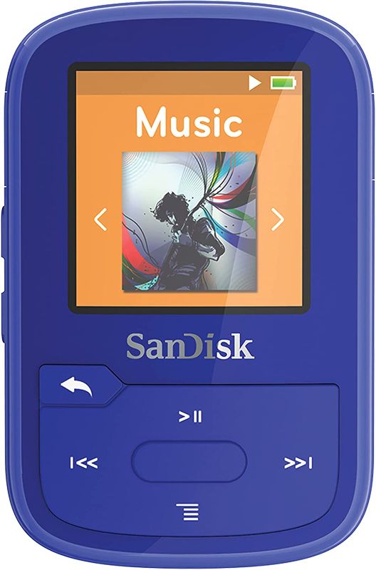 Photo 1 of SanDisk 32GB Clip Sport Plus MP3 Player, Blue - Bluetooth, LCD Screen, FM Radio - SDMX32-032G-G46B
