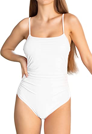 Photo 1 of Annbon Women's One Piece Swimsuit Shirred Tummy Control Bathing Suit Slimming
large 
