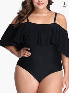 Photo 1 of Daci Women Off Shoulder Plus Size One Piece Swimsuits Tummy Control Bathing Suits Ruffle Swimwear
SIZE PLUS 22 