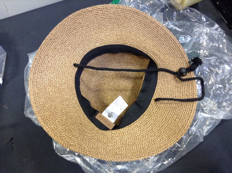 Photo 2 of FURTALK Womens Wide Brim Sun Hat with Wind Lanyard UPF Summer Straw Sun Hats for Women size m 