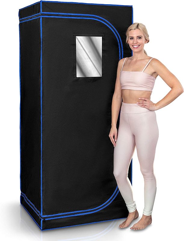 Photo 1 of  SereneLife Portable Full Size Infrared Home Spa| One Person Sauna | with Heating Foot Pad and Portable Chair MINOR BOX CUTTER SCRAPE 
