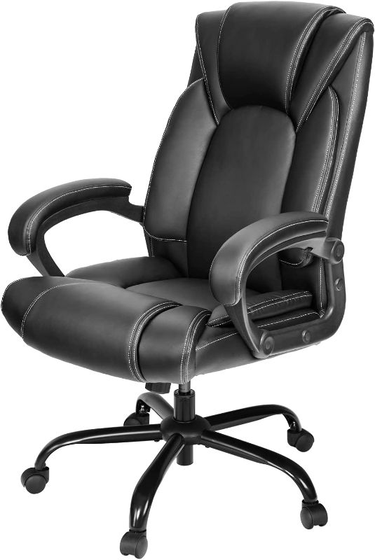 Photo 1 of OUTFINE Office Chair Executive Office Chair Desk Chair Computer Chair with Ergonomic Support Tilting Function Upholstered in Leather
