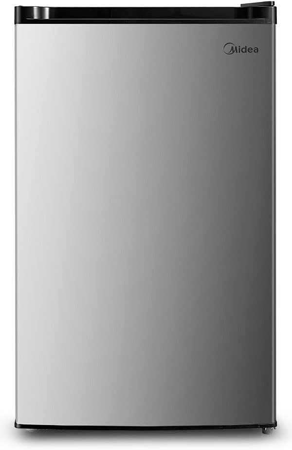 Photo 1 of Midea WHS-160RSS1 Single Reversible Compact Refrigerator, 4.4 Cubic Feet, Stainless Steel

