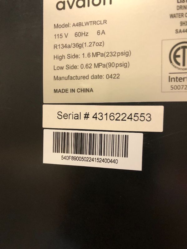 Photo 5 of Avalon Bottom Loading Water Cooler Water Dispenser with BioGuard- 3 Temperature Settings - Hot, Cold & Room Water, Durable Stainless Steel Construction, Anti-Microbial Coating- UL/Energy Star Approved
