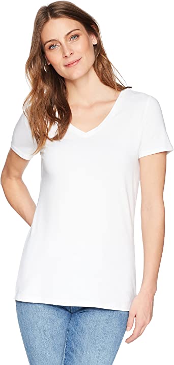 Photo 1 of Amazon Essentials Women's Classic-Fit Short-Sleeve V-Neck T-Shirt, SIZE SMALL 