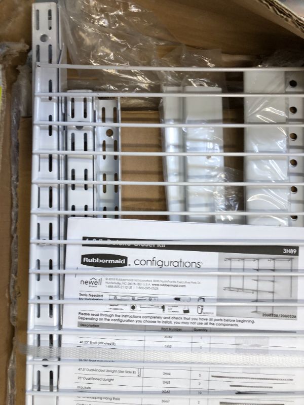 Photo 5 of 48 in. D x 96 in. W x 2 in. H 4 ft. to 8 ft. White Deluxe Kit Configurations Custom Metal Wire Closet System