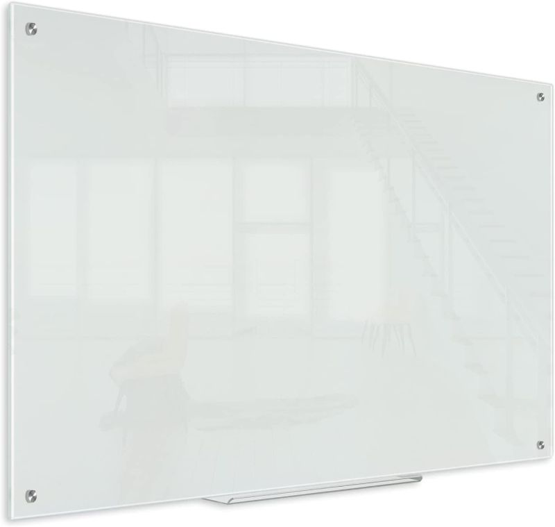 Photo 1 of 24 X 18" GLASS WHITEBOARD, DRY ERASE BOARD FOR WALL, NON-MAGNETIC SURFACE . NEW 