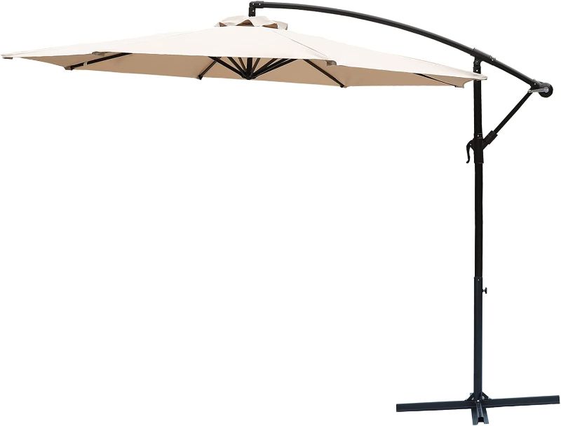 Photo 1 of 10 ft Cantilever Hanging Offset Outdoor Patio Umbrella, STOCK PHOTO FOR REFERENCE ONLY.