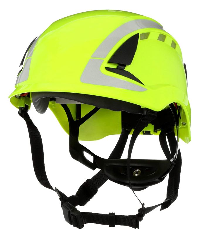 Photo 1 of 3M SecureFit Safety Helmet, X5014VX-ANSI, HVGreen, Vented ADJUSTABLE SIZING 50CM TO 63CM 