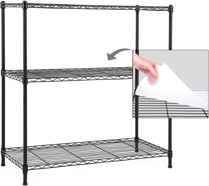 Photo 1 of EFINE 3-Shelf Lined Shelving Unit, Adjustable Shelf, Steel Wire Shelves, Shelving and Storage for Kitchen and Garage (36W x 16D x 36H x 36H)
