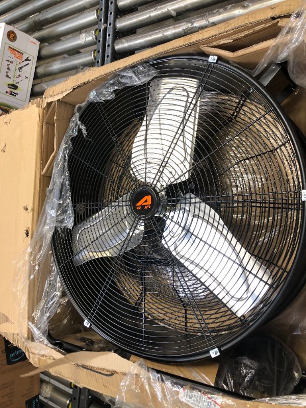 Photo 3 of Aain(R) AA011 24-Inch High Velocity Industrial Drum Fan, 7500 CFM Air Circulator for Warehouse, Garage, Workshop and Barn Use,Two-Speed, Black
