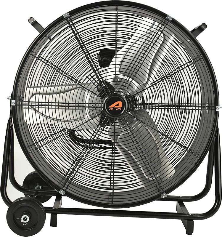 Photo 1 of Aain(R) AA011 24-Inch High Velocity Industrial Drum Fan, 7500 CFM Air Circulator for Warehouse, Garage, Workshop and Barn Use,Two-Speed, Black
