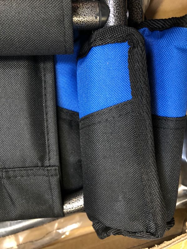 Photo 1 of KingCamp 2 Pack Heavy Duty Camping Chair Folding Director Chair Supports 400lbs Oversized Camp Chair for Adults Padded Seat Lawn Folding Chair with Side Table and Side Pockets (Black/RoyalBlue)