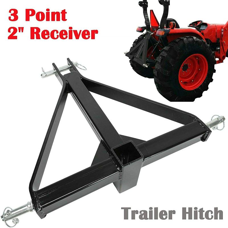 Photo 1 of 2" Receiver 3 Point Trailer Hitch Category 1 Tractor Tow Drawbar Adapter Compatible with BX Kubota John Deere LM25H WLM Tractor NorTrac Kioti Yanmar
