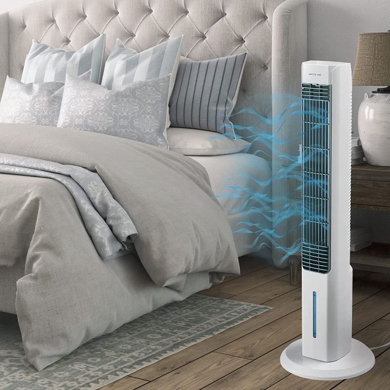 Photo 1 of Arctic Air Tower 2.0 Evaporative Air Cooler - Large Area Room Cooling, 4 Speed Settings, Quiet Oscillation, Space-Saving, Perfect for Bedroom, Living Room, Office & More