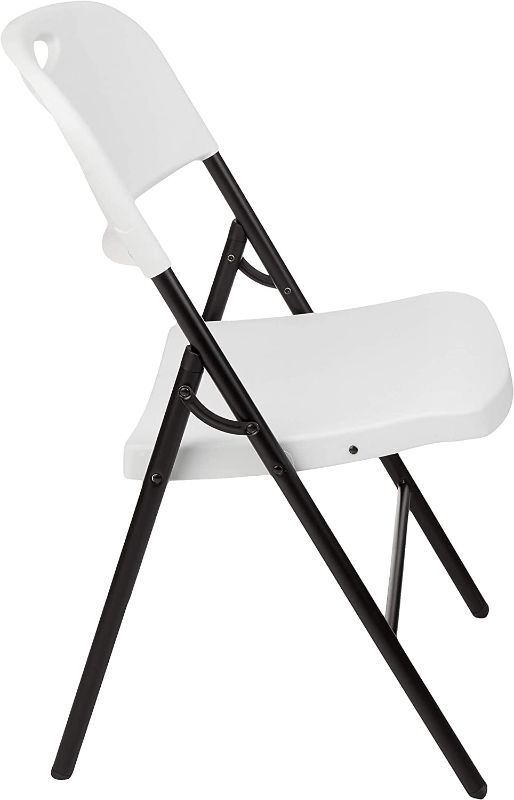 Photo 1 of Amazon Basics Folding Plastic Chair, 350-Pound Capacity, White