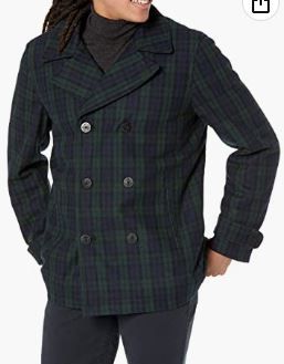 Photo 1 of Amazon Essentials Men's Double-Breasted Heavyweight Wool Blend Peacoat
SIZED MEDIUM
