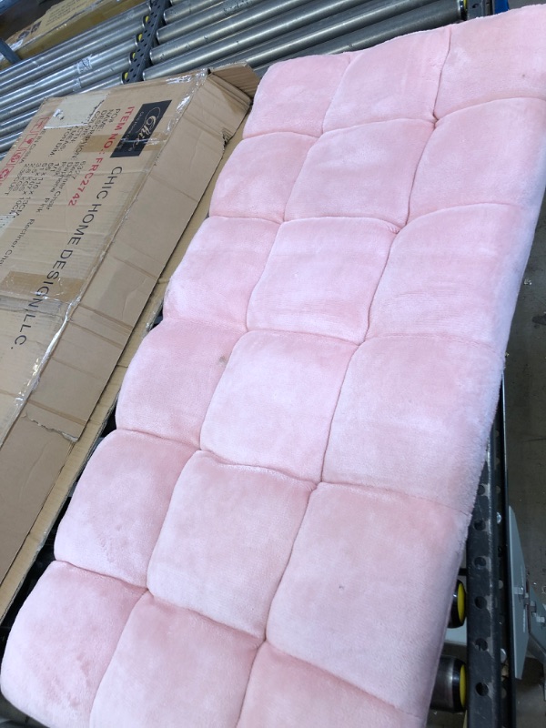 Photo 3 of Chic Home LUXURY BEDDING FRC2742-US Urban Microfiber Modern Contemporary Armless Quilted Pink Recliner Chair