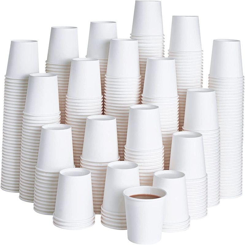 Photo 1 of 500 Pack 4oz Disposable Bathroom Cups, Disposable Mouthwash Cups, Small Disposable Cups, Mini Paper Cups for Parties, Picnics,Barbecues, Travel and Events.
