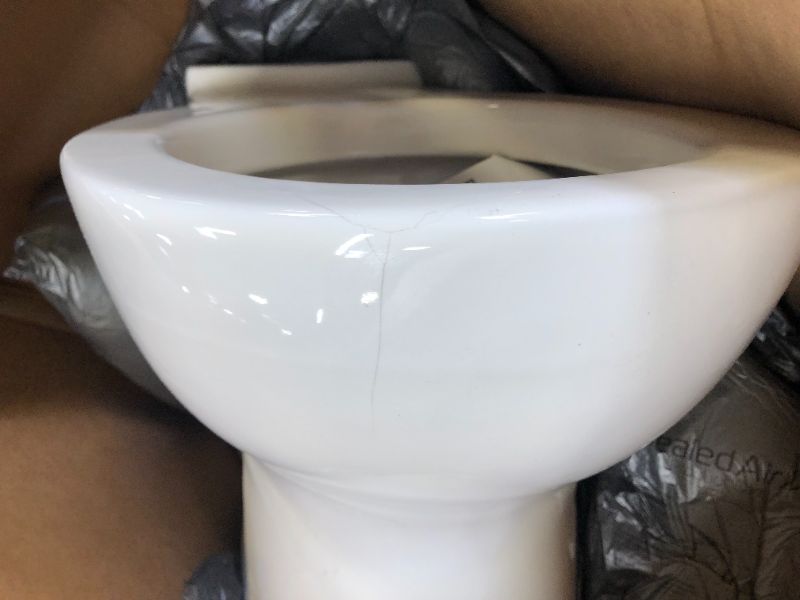 Photo 4 of American Standard 3717B001.222 Cadet 3 FloWise Right Height Round Front Toilet Bowl Only in Linen
cracked
