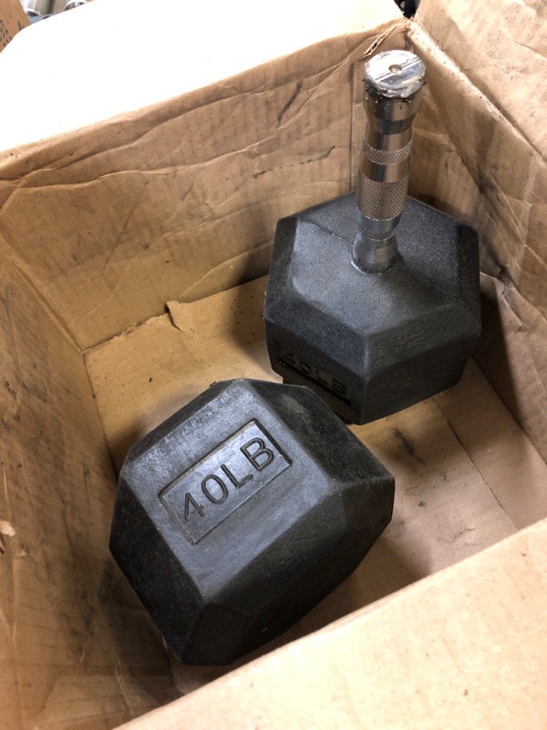 Photo 1 of 40lb dumbell, damaged. 