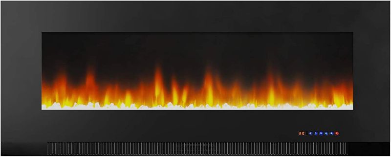 Photo 1 of Amazon Basics Wall-Mounted Recessed Electric Fireplace - 50-Inch, Black
Size:50 inches