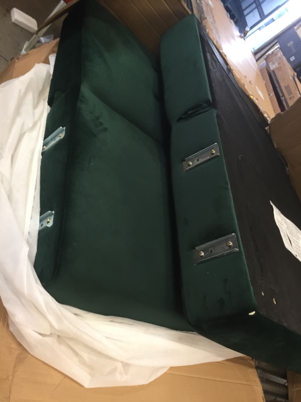 Photo 4 of  PARTS ONLY Compact Couch Bed–Fabric, Faux Leather, Standard, Forest Green Velvet