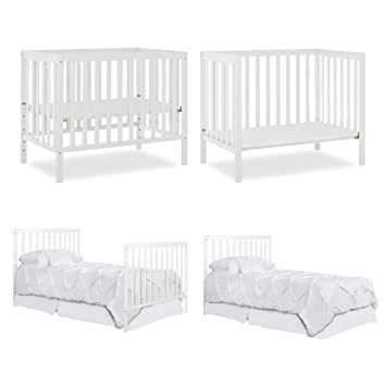 Photo 2 of Dream On Me, Edgewood 4-in-1 Convertible Mini Crib, White
